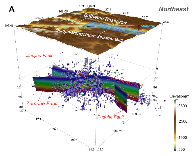 Preview image for Juxtaposition of Shallow Reservoir-Triggered Seismicity and Deep Tectonic Locking in the Qiaojia-Dongchuan Seismic Gap