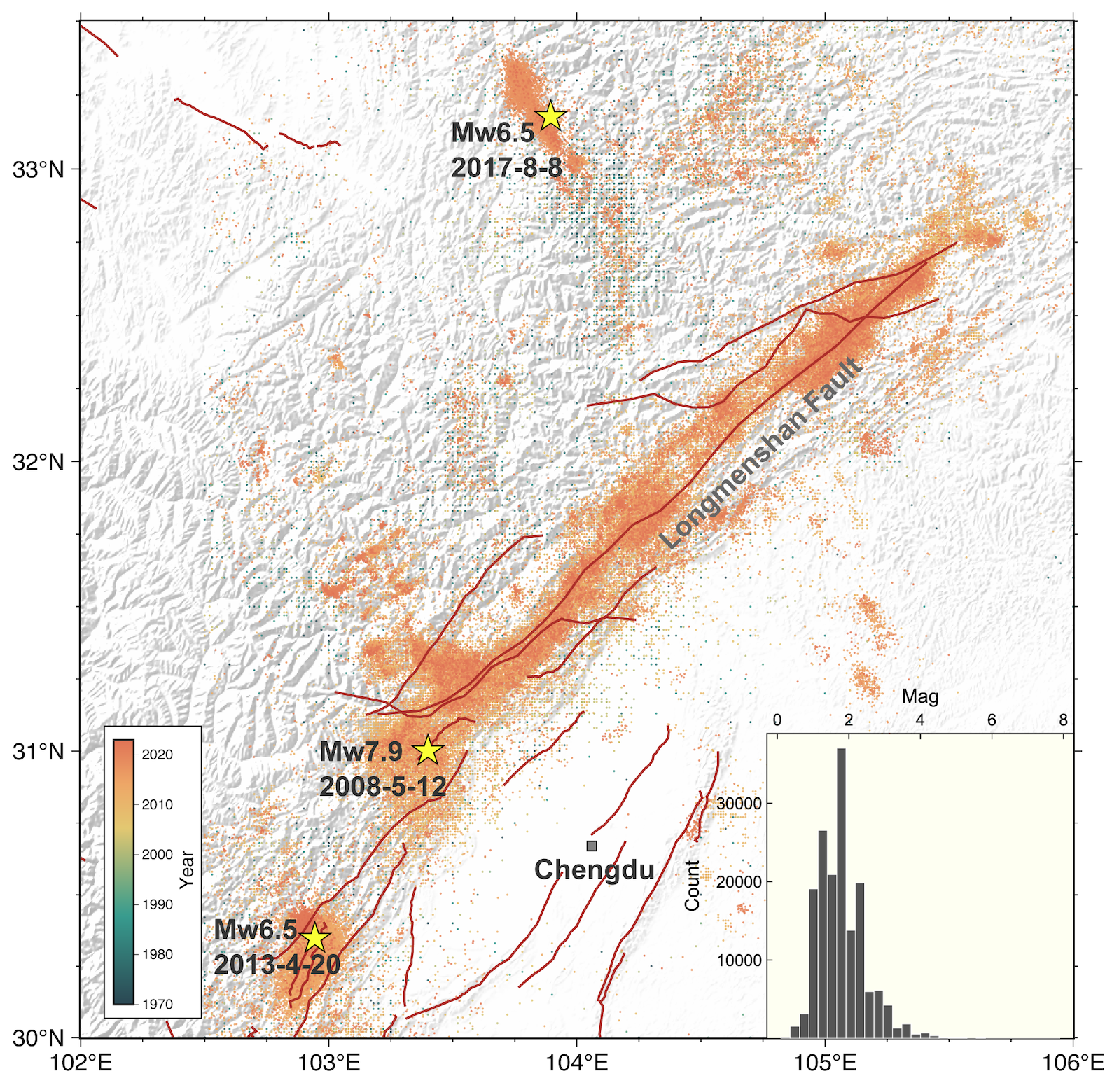 Preview image for Spatiotemporal Variation of b-values Across Mainland China: Justifying the Reliability of the b-positive Criterion for Earthquake